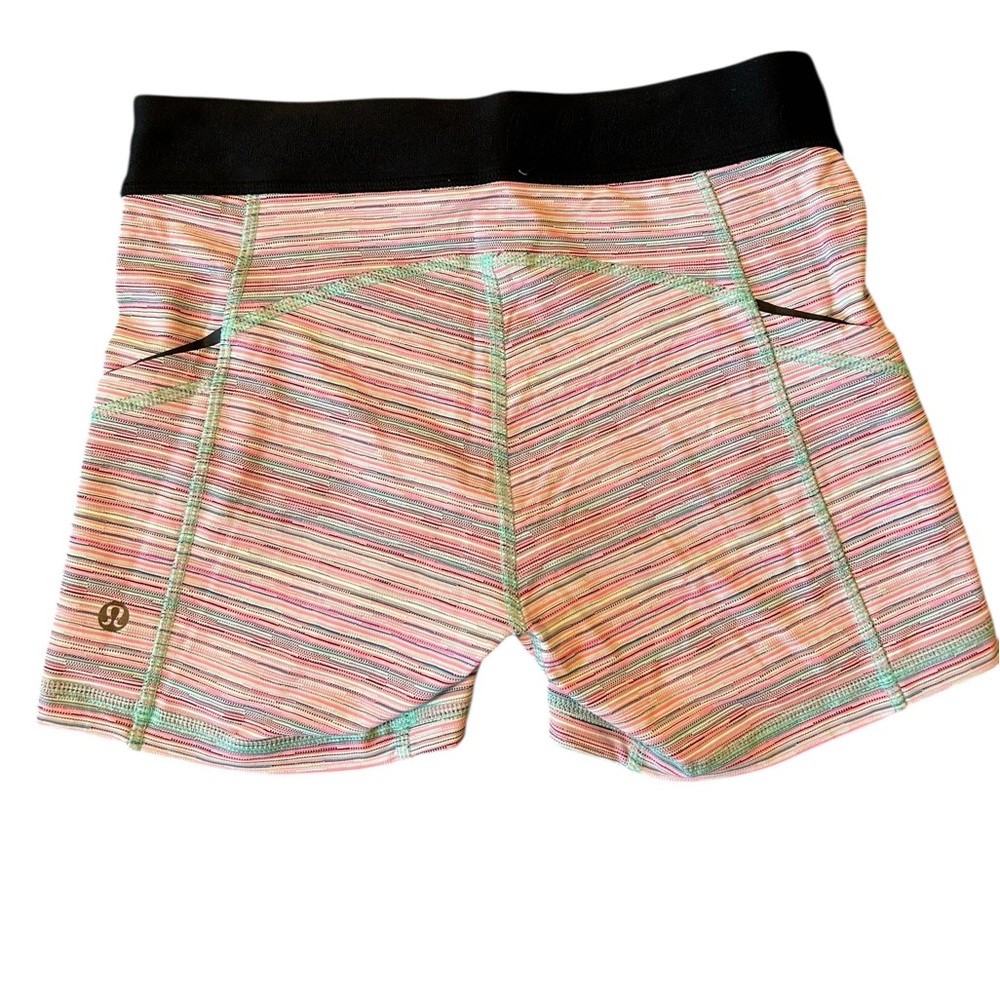 Lululemon What The Sport Short Pink Blue Stripe 6 - Picture 9 of 13